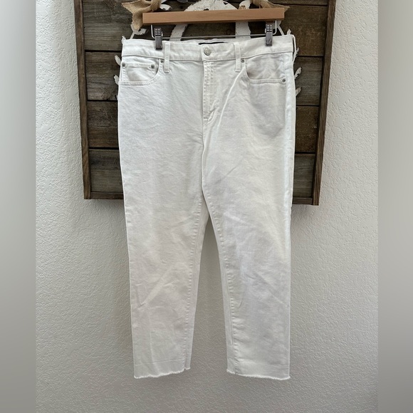Gap Universal Slim boyfriend white stretch denim jeans size‎ 12/31 - Picture 1 of 10